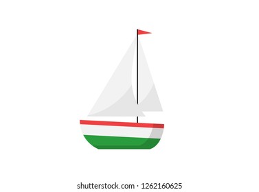 Small sailing vessel. Schooner, vessel, boat. Can be used for topics like voyage, transportation, vacation