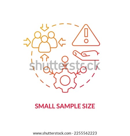Small sample size red gradient concept icon. Lack of information. Disadvantage of case study abstract idea thin line illustration. Isolated outline drawing. Myriad Pro-Bold font used