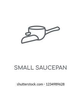 small saucepan linear icon. Modern outline small saucepan logo concept on white background from Furniture and Household collection. Suitable for use on web apps, mobile apps and print media.