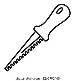 Small saw icon. Outline small saw vector icon for web design isolated on white background