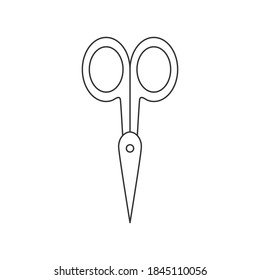 Icono de tijeras pequeñas. Tijeras de uñas. Ilustración vectorial aislada sobre fondo blanco. Trazo editable