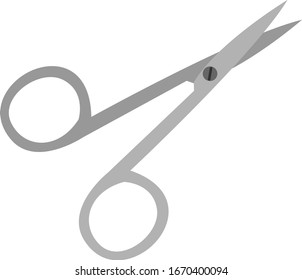 Small scissors, illustration, vector on white background.