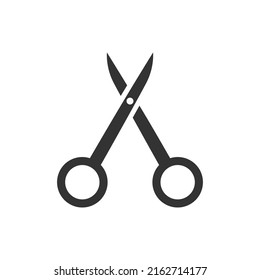 Kleine Scheren öffnen das Symbol Vektorgrafik.