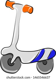 Small scooter, illustration, vector on white background.