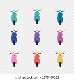 Small scooter style and colorful. Vector illustration