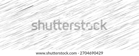 Small scratch seamless texture. Old grunge diagonal brush strokes wallpaper. Black and white rough slanted stripe backdrop. Distress thin lines surface overlay. Vector weathered pattern background