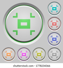 Small screen color icons on sunk push buttons
