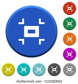 Small screen round color beveled buttons with smooth surfaces and flat white icons