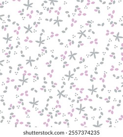 small Seamless floral pattern. Colorful flowers on white background. Elegant template for fashion prints. Vector illustration.