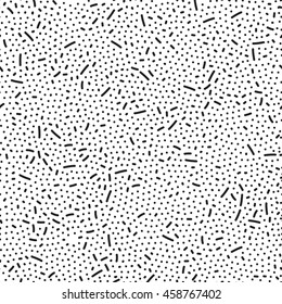 Small seamless geometric pattern of sticks and dots-vector illustration. White background.