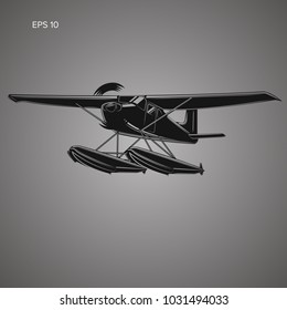 Small seaplane isolated vector illustration