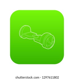 Small segway icon green vector isolated on white background