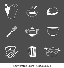 a small selection of everything for the kitchen doodles drawings vector