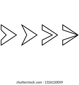 Small set of arrows black arrows on white background, for web site, app, logo etc