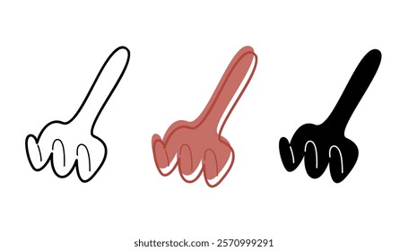 A small set with baby rake for sandbox in different colors. Clip art for your projects.