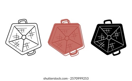 A small set with baby sieve for sandbox in different colors. Clip art for your projects.