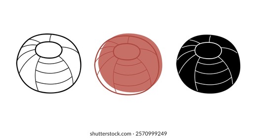 A small set with beach ball in different colors. Clip art for your projects.