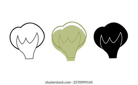 A small set with bushes in different colors. Clip art for your projects.