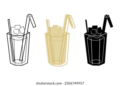 A small set with class of coctail in different colors. Clip art for your projects.