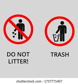 Small set of colorful trashsign vector icons