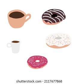 small set cups of coffee and cookies 