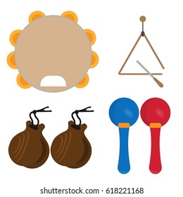 Small set of different musical instruments