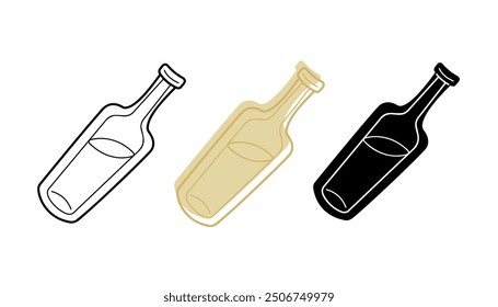 A small set with drink bottles in different colors. Clip art for your projects.