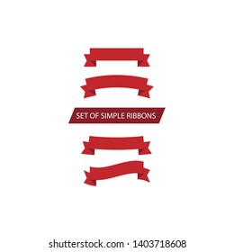 Small set of empty ribbons, frames, red color EPS VECTOR