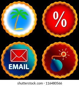 Small set of icons on different subject