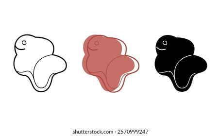 A small set with sandbox mold in the shape of a fish in different colors. Clip art for your projects.