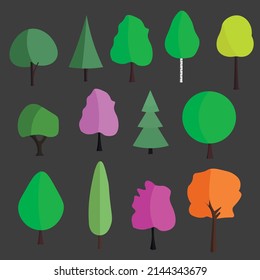 Small Set Vector Tree Models Stock Vector (Royalty Free) 2144343679 ...