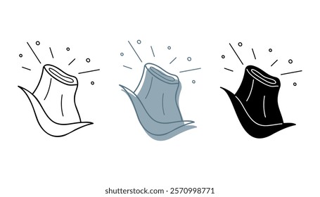 A small set of volcanoes in different colors. Clip art for your projects.