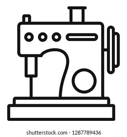 Small sew machine icon. Outline small sew machine vector icon for web design isolated on white background