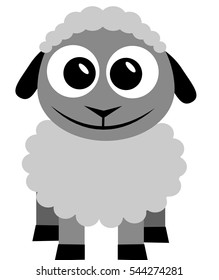 Small sheep cute, animal wool  , illustration, cartoon Ukraine