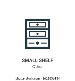 Small shelf glyph icon vector on white background. Flat vector small shelf icon symbol sign from modern other collection for mobile concept and web apps design.