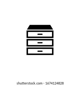 Small shelf icon vector in black solid flat design icon isolated on white background
