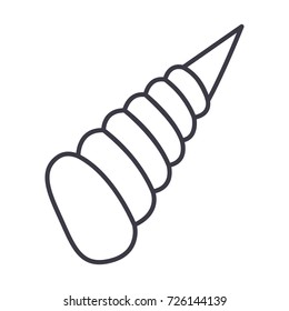 small shell vector line icon, sign, illustration on background, editable strokes