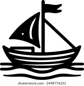 Small ship or boat silhouette design 