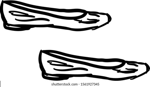 kleine Schuhskizze, Illustration, Vektorgrafik auf weißem Hintergrund.