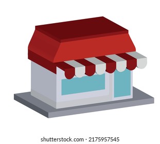 small shop in cartoon style, 3D rendering.