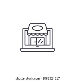Small shop linear icon concept. Small shop line vector sign, symbol, illustration.
