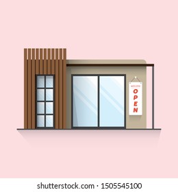 small shop in simple graphic