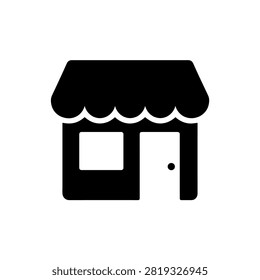 Small Shop Storefront Silhouette Illustration