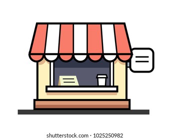 Small shop. Vector illustration.