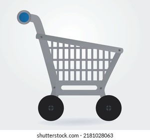 Small shopping cart. vector illustration
