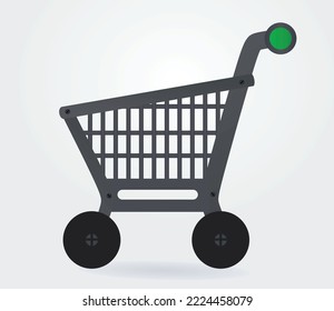 Small shopping cart. vector illustration