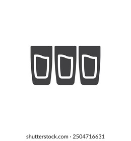 Pequeño icono de Vector de vidrio de tiro. letrero plano lleno para el concepto móvil y el Diseño web. Icono de glifo de Shot Glasses. Símbolo, ilustración del logotipo. Gráficos de Vector