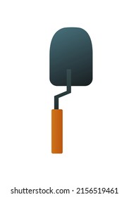 Small shovel for garden beds. Agricultural rural garden tool. Isolated on white background. Vector.