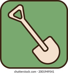 Small shovel, illustration, vector on a white background.