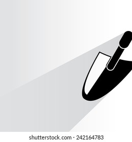 small shovel on white background, flat and shadow theme